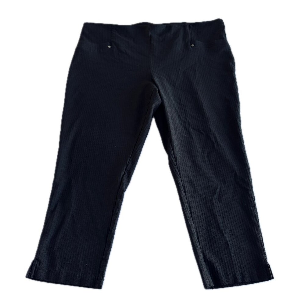 Maurices 2X BLACK Textured Skinny Ankle Pull-on Dress Pants